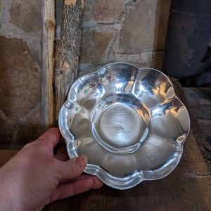 Silver bowl, scalloped edge, vintage